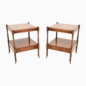 Georgian Yew Wood Side Tables, 1950s, Set of 2
