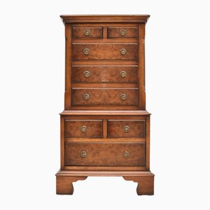 Small Burr Walnut Chest of Drawers, 1950s