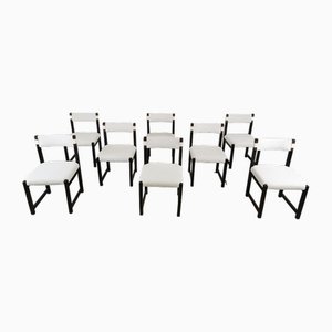 Brutalist Dining Chairs attributed to Emiel Veranneman for Decoene, 1970s, Set of 8