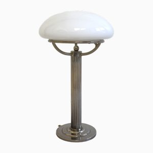 Nickel Table Lamp with Opal Screen by Adolf Loos for Villa Steiner, 1950s