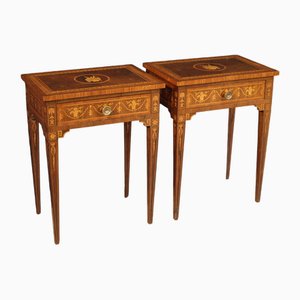 Louis XVI Inlaid Bedside Tables 1960s, Set of 2