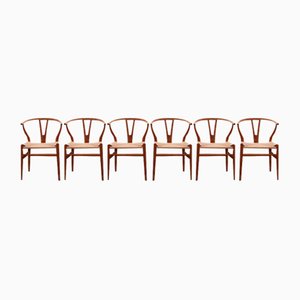 Sedie Wishbone in quercia di Hans Wegner per Carl Hansen & Son, anni '70, set di 6