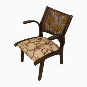 Upholstered Armchair with Viennese Wickerwork