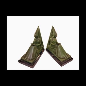 Art Deco Bookends by Max Le Verrier, France, 1920s, Set of 2