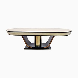Vintage Art Deco Oval Table, 1980s