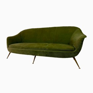 Italian Sofa with Brass Legs, 1960s