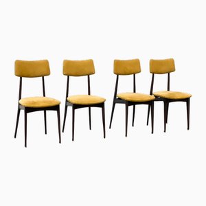 Vintage Italian Rosewood Dining Chairs, 1950s, Set of 4