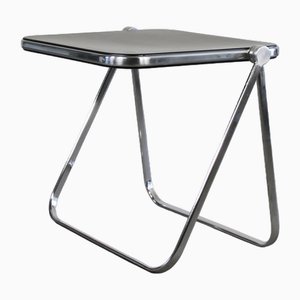 Platone Folding Table in Steel and Black Polyurethane by Giancarlo Piretti for Castelli, 1970s
