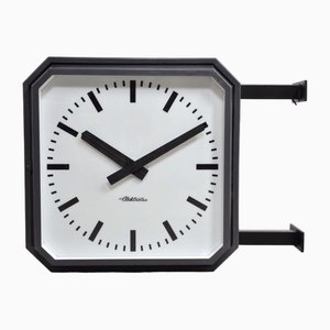 Reloj vintage grande de doble cara de Pragotron, años 60