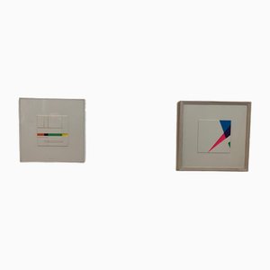 Alfredo Troisi, Evolution of the Square, 1975, Mixed Media on Cardboard, Set of 2