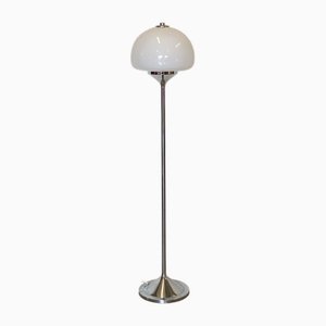 Floor Lamp in Chromed Steel and Glass, 1970s