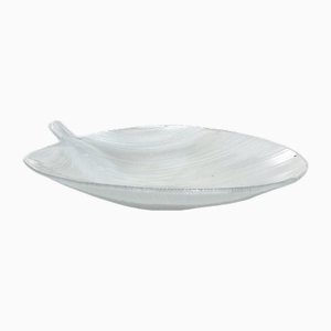 White Murano Glass Bowl by Tyra Lundgren for Venini, 1950