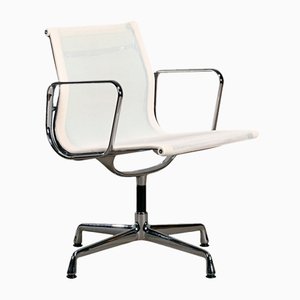 EA108 Aluminum Dining Chair in White Netweave Mesh by Charles & Ray Eames for Vitra, 2013