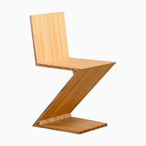 Zig Zag Chair in Ash by Gerrit Thomas Rietveld, 2010s