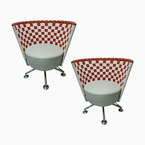 Vintage Swivel Leather Circus Chair by Peter Maly for COR, Set of 2