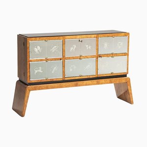 Credenza Art Deco in olmo, anni '40