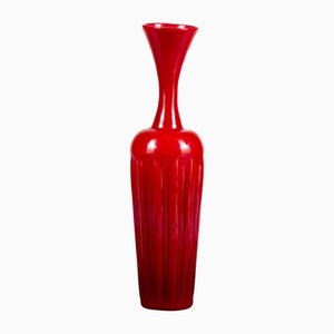 Vaso vintage in vetro rosso