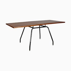 Italian Extendable Dining Table in Wood and Metal, 1960s