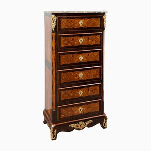 19th Century Napoleon III French in Precious Exotic Woods with Marble Top