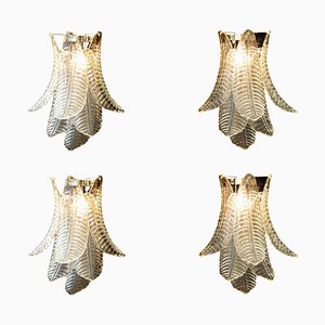 Mid-Century Italian Murano Glass Sconces, 1990s, Set of 4