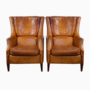 Sheep Leather Armchairs, Set of 2