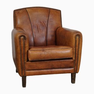 Art Deco Sheep Leather Armchair