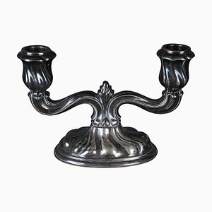 Antique Two-Armed Silver Candlestick