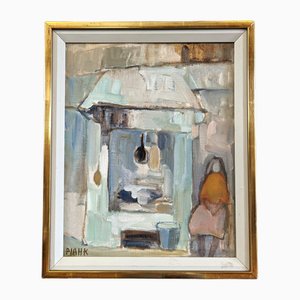 A Restful Moment, 1950s, Oil Painting, Framed