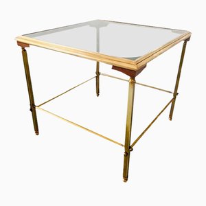 Vintage Brass Side Table with Smoke Glass, 1970s
