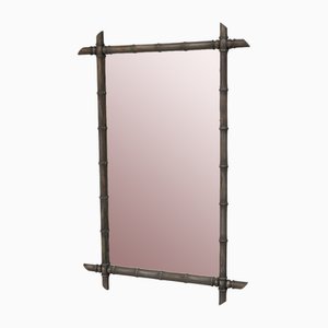 Espejo de bambú pintado, década de 1900