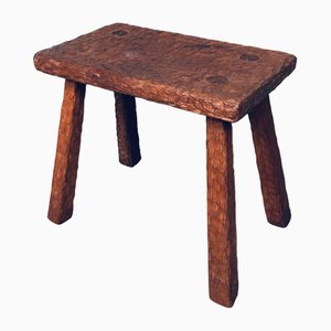 Carved Oak Side Table, 1940s