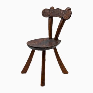 Rustic French Provincial Sculptured Chair in the style of Alexandre Noll, 1960s