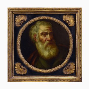 Artista de la escuela napolitana, filósofo, década de 1600, óleo sobre lienzo, enmarcado