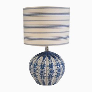 Mid-Century Ceramic Table Lamp with Custom-Made Lampshade, 1960s