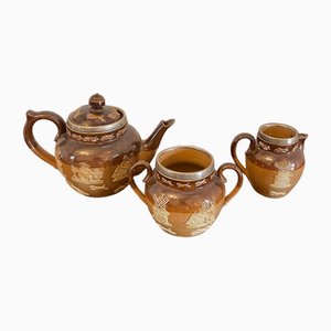 Set da tè antico vittoriano di Doulton, fine XIX secolo, set di 3
