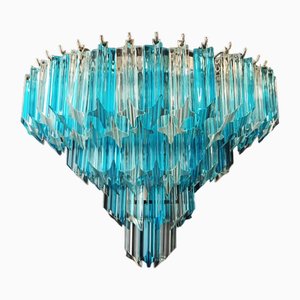 Vintage Murano Wall Sconces with 63 Clear and Blue Prisms, 1990s, Set of 2