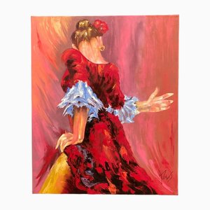 Mabris, Une danseuse de flamenco, Oil on Canvas