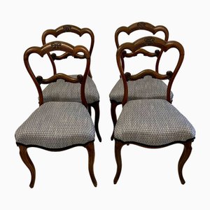 Antique Victorian Rosewood Dining Chairs, 1860, Set of 4