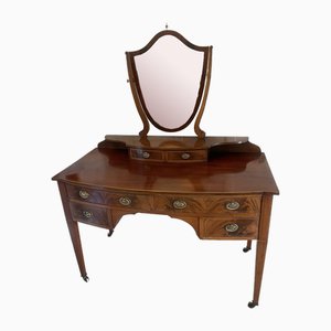Antique Edwardian Mahogany Inlaid Dressing Table by James Shoolbred, London, 1900s