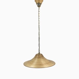 Italian Bamboo and Brass Pendant, 1970s