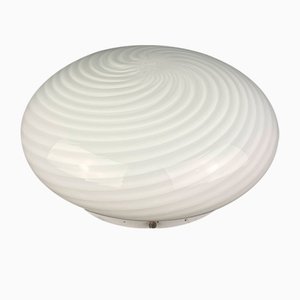 Classic Swirl Murano Glass Ceiling or Wall Lamp, Italy, 1970s