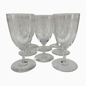 Vasos grandes de cristal, de finales del siglo XIX. Juego de 8