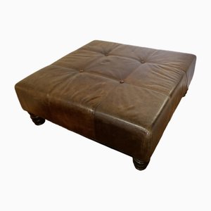 Großer Chesterfield Ottomane aus Leder, 1960er