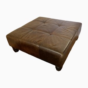 Large Leather Chesterfield Ottoman, 1960s