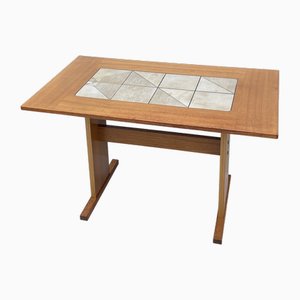 Petite Table de Salle à Manger Mid-Century en Teck et Carrelage de Gangso Mobler