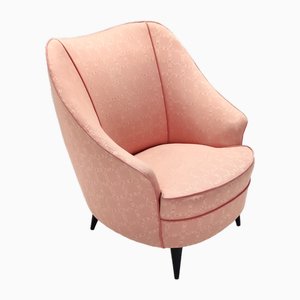Vintage Peach Pink Sessel im Stil von Gio Ponti für Casa & Giardino, 1940er