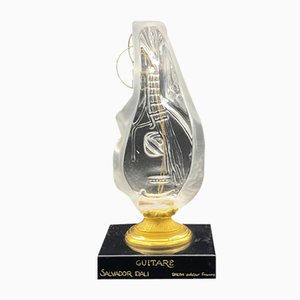 Glass Guitar Statue from Daum, 1984