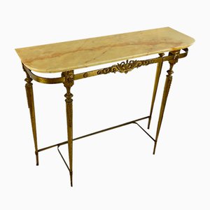 Mid-Century Italian Console in Brass and Marble, 1960s