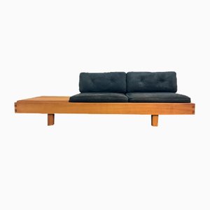 Mid-Century Modern French Bench in Elm in the style Pierre Chapo, 1950s