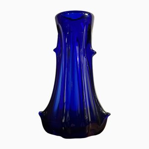 Italian Hand-Blown Azure Blue Murano Glass, 1960s